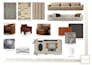 create mood board with realistic floor plan and perspectives
